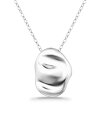 【送料無料】 アクア レディース ネックレス・チョーカー・ペンダントトップ アクセサリー Sculptured Oval Pendant Necklace 16-18" Silver
