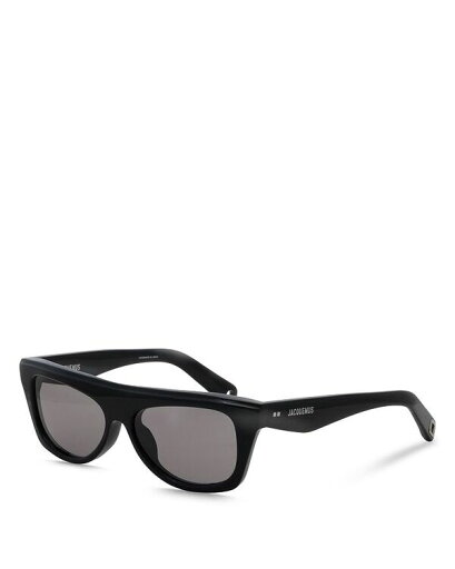 【送料無料】 ジャクエムス レディース サングラス・アイウェア アクセサリー Pina Rectangle Sunglasses 55mm Black/Silver 【送料無料】 ジャクエムス レディース サングラス・アイウェア アクセサリー Pina Rectangle Sunglasses 55mm Black/Silver