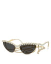【送料無料】 スワロフスキー レディース サングラス・アイウェア アクセサリー Cat Eye Sunglasses 59mm Gold(4)