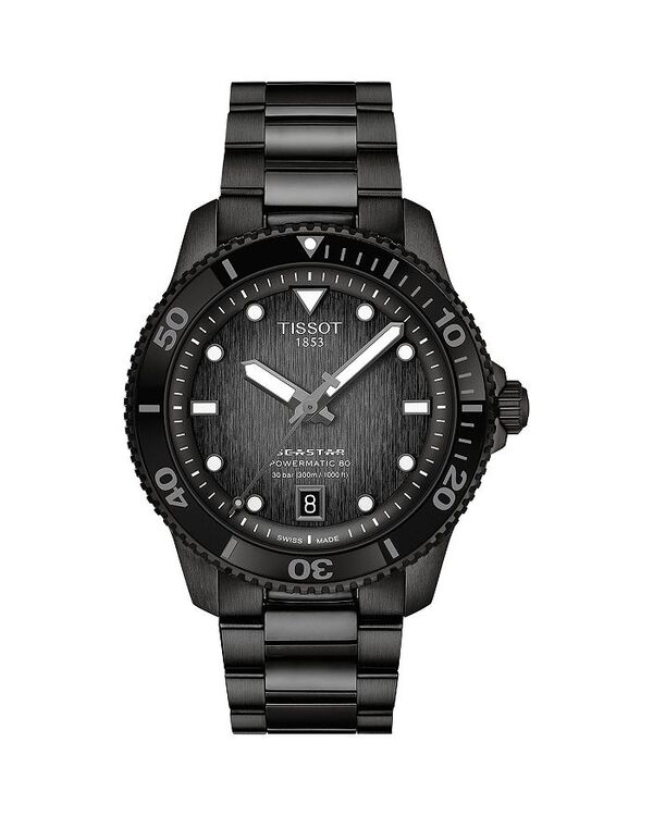 ティソット レディース アクセサリー 腕時計 Tissot Seastar 1000 Powermatic 80 Watch 40mm Black ブラック