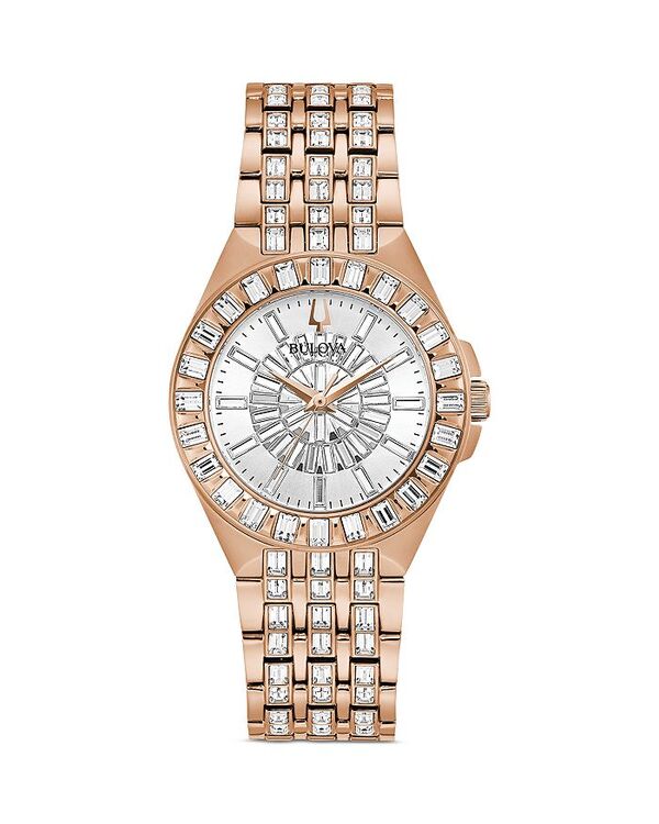 ブローバ Phantom98L266レディースローズゴールドステンレススチールブレスレットバンドローズゴールドダイヤルウォッチ