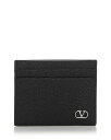 【送料無料】 ヴァレンティノ レディース 財布 アクセサリー VLogo Leather Card Case Black