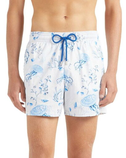【送料無料】 ヴィルブレクイン メンズ ハーフパンツ・ショーツ 水着 Medusa & Shells Stretch 4.5" Swim Trunks White 【送料無料】 ヴィルブレクイン メンズ ハーフパンツ・ショーツ 水着 Medusa & Shells Stretch 4.5" Swim Trunks White