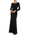 【送料無料】 マックダガル レディース ワンピース トップス Jersey Long Sleeve Fitted Gown with Beaded Neck B...
