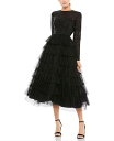 【送料無料】 マックダガル レディース ワンピース トップス Sequined Layered Tulle A Line Cocktail Dress Blac...