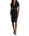 【送料無料】 タダシショージ レディース ワンピース トップス Brone Illusion Lace Cocktail Dress Black