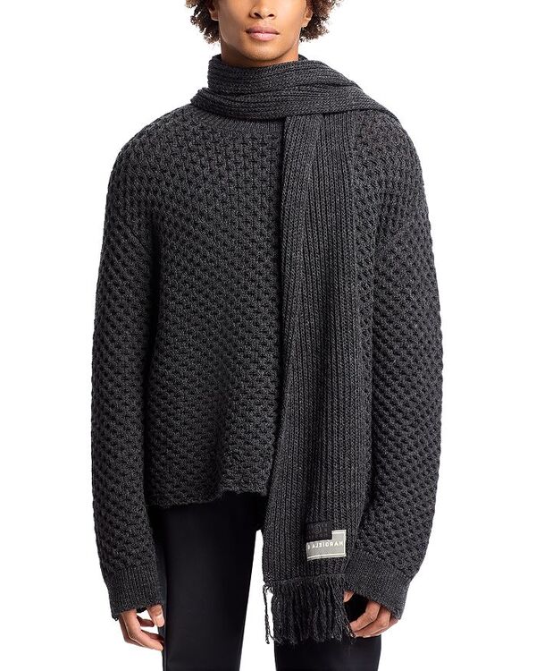 【送料無料】 マルタンマルジェラ レディース ニット・セーター アウター Wool Blend Sweater with Integrated Scarf Dark Gray Melange