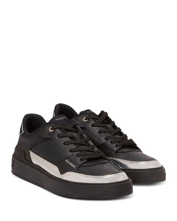 �Х�ޥ� ��ǥ����� ���塼�� ���ˡ����� �졼�� Balmain Men's B-Court Flip Lace Up Sneakers Black/Silv...