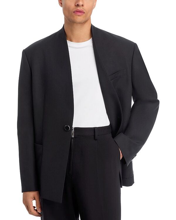 ヘルムート ラング レディース アウター ジャケット ブルゾン リラックスフィット ブレザー Helmut Lang Collarless Relaxed Fit Blazer Black ブラック