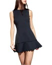 【送料無料】 シンシアローレイ レディース ワンピース トップス Sleeveless Scallop Flounce Bonded Dress Black