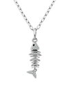 【送料無料】 アクア レディース ネックレス・チョーカー・ペンダントトップ アクセサリー Pav Fish Pendant Necklace in Sterling Silver 16"-18" - Exclusive Silver