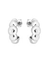 【送料無料】 アクア レディース ピアス・イヤリング アクセサリー Beaded Croissant Half Hoop Earrings in Sterling Silver - Exclusive Silver