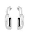 【送料無料】 アクア レディース ピアス・イヤリング アクセサリー Open Heart Half Hoop Earrings in Sterling Silver - Exclusive Silver
