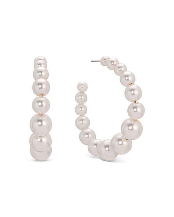 エティカ レディース アクセサリー ピアス・イヤリング Ettika Bubble Graduated Medium Hoop Earrings Pearl パール(4)