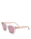 【送料無料】 トム・フォード レディース サングラス・アイウェア アクセサリー Square Sunglasses 53mm Pink/Violet
