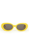 【送料無料】 クレアブイ レディース サングラス・アイウェア アクセサリー Oval Sunglasses 55mm Yellow