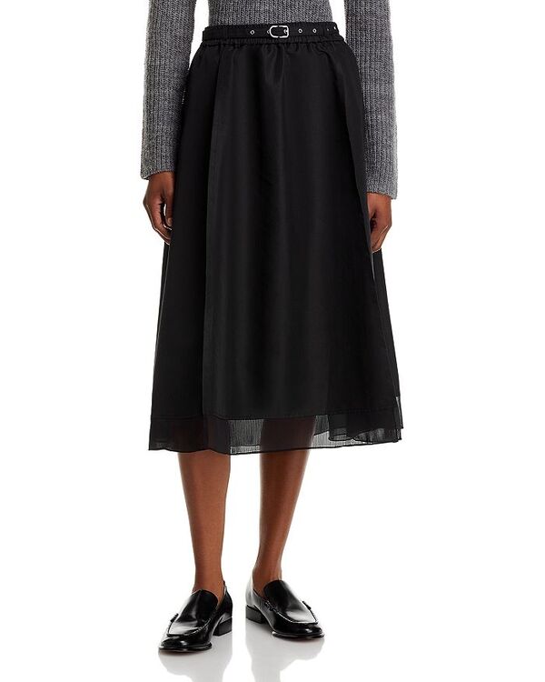 【送料無料】 スリーワンフィリップリム レディース スカート ボトムス Belted Chiffon Hem Midi Skirt Black