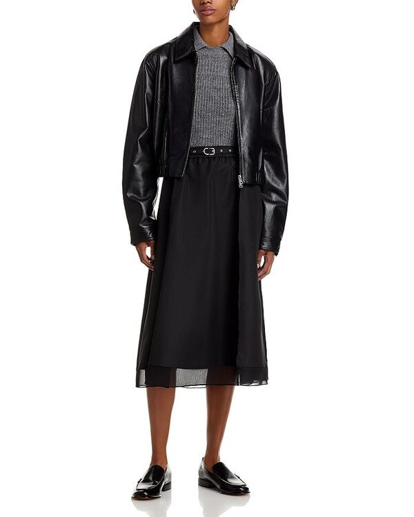 【送料無料】 スリーワンフィリップリム レディース スカート ボトムス Belted Chiffon Hem Midi Skirt Black