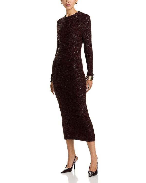 【送料無料】 ファビアナ フィリッピ レディース ワンピース トップス Sequin Knit Midi Dress Ebano