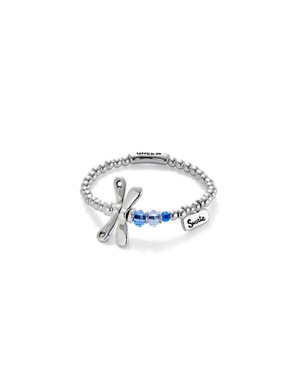 ウノデ 50 レディース アクセサリー ブレスレット・バングル・アンクレット UNOde50 Elastic Sterling Silver Plated Dragonfly with Blue Crystals Bracelet Silver シルバー(4)