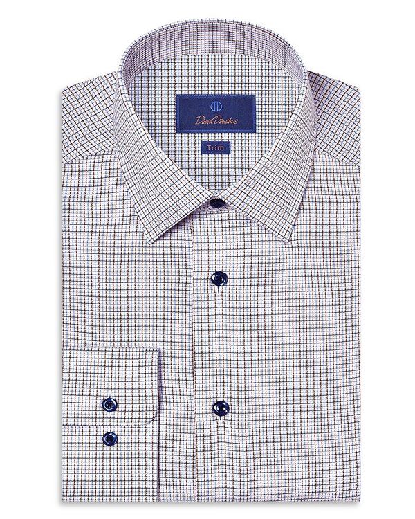 デイビッドドナヒュー レディース トップス シャツ スリムフィット プリント David Donahue Slim Fit P..