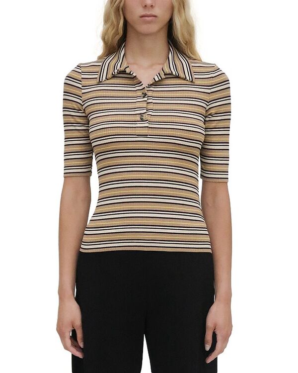 �����å������åƥ� ��ǥ����� �ȥåץ� �ݥ������ Rosetta Getty Striped Polo Shirt Multi �ޥ�����顼