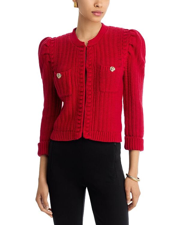 ラジャンス レディース アウター カーディガン L'AGENCE Delli 3/4 Sleeve Crop Cardigan Engine Red ..