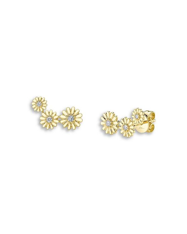 ムーン & メドウ レディース アクセサリー ピアス・イヤリング Moon & Meadow Diamond Flower Stud Earrings in 14K Yellow Gold 0.09 tcw Gold ゴールド
