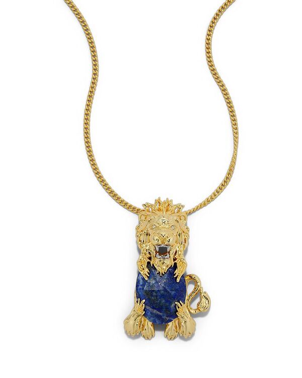 アレクシス ビッター レディース アクセサリー ネックレス・チョーカー・ペンダントトップ レース Alexis Bittar Alexis Bitar Lapis Lazuli Heart Lion Pendant Necklace 24" Gold/Crystals ゴールド