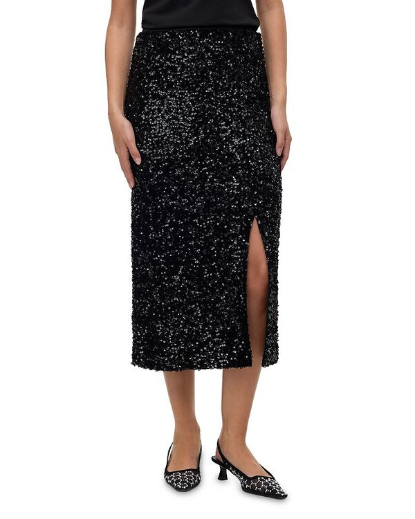 ヴェロモーダ レディース ボトムスカート スパンコール Vero Moda Vmhalia Sequin Skirt Black Detail ブラック