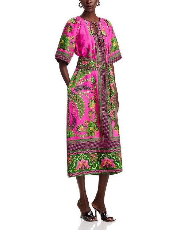 ファーム レディース トップス ワンピース ミディ FARM Rio Ana Tie Front Midi Dress Ana Tapestry