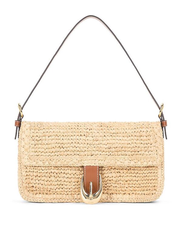 スタウド レディース バッグ STAUD Harlow Raffia Shoulder Bag Natural Tan タン
