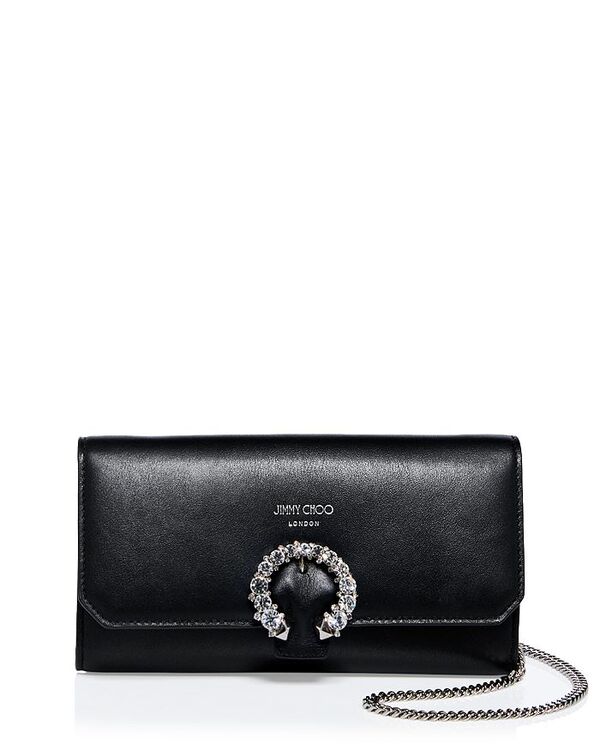 ジミーチュー レディース バッグ Jimmy Choo Embellished Convertible Clutch Black/Silver ブラック(4)
