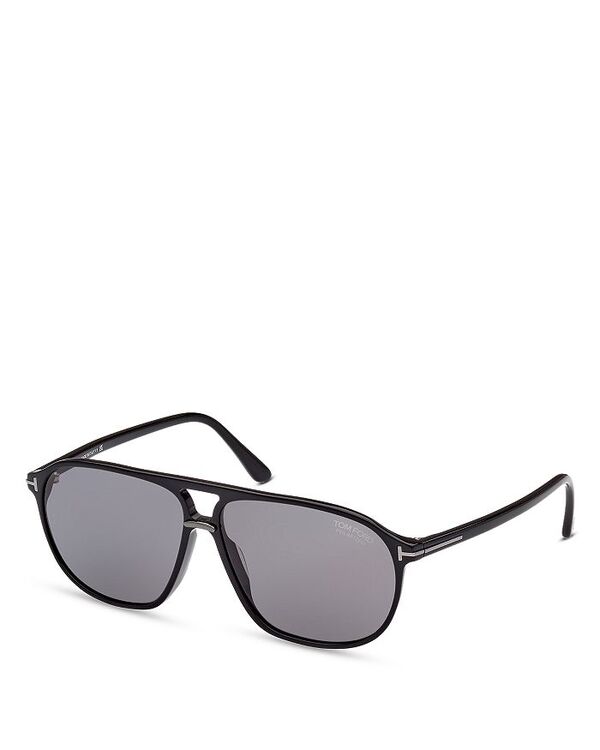 トム・フォード レディース アクセサリー サングラス・アイウェア Tom Ford Bruce Polarized Navigator Sunglasses, 61mm Black/Gray Polarized Solid ブラック