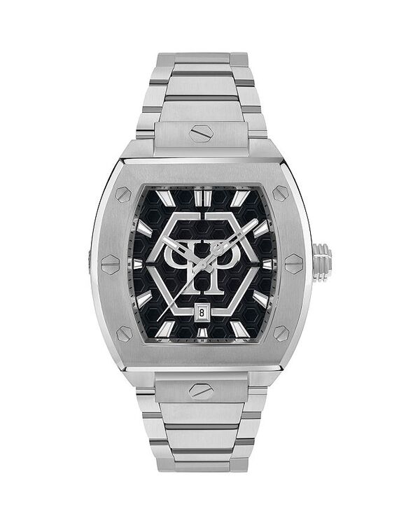 フィリッププレイン レディース アクセサリー 腕時計 PHILIPPLEIN Thexagon Phantom Bracelet Watch, 44mm Black/Silver ブラック