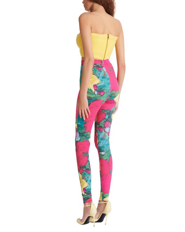 �Х�ޥ� ��ǥ����� �ܥȥॹ �쥮�� �ץ��� ���㡼���� Balmain Jersey Leggings with Roses Print Multicolor �ޥ�����顼