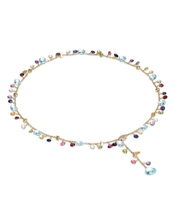 マルコ ビチェゴ レディース ネックレス・チョーカー アクセサリー 18K Yellow Gold Paradise Diamond and Mixed Gemstone Lariat Necklace 17 Multi