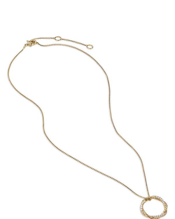 fCrbgE[} fB[X lbNXE`[J[ ANZT[ 18K Yellow Gold Petite Infinity Pendant Necklace with Diamonds 17 Gold