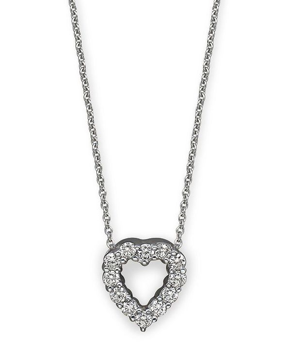 o[gRC fB[X lbNXE`[J[ ANZT[ 18K White Gold Baby Heart Pendant Necklace with Diamonds 16 White