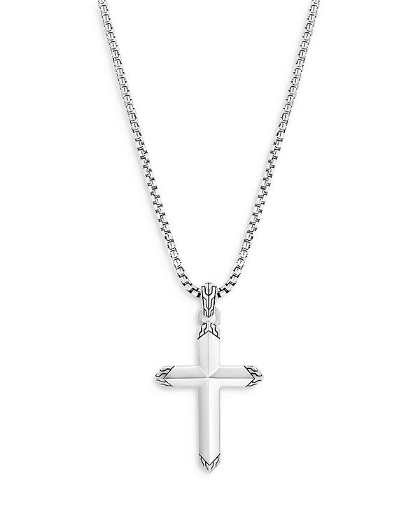 ジョン・ハーディー メンズ ネックレス・チョーカー アクセサリー Sterling Silver Classic Chain Cross Pendant Necklace 26 Silver