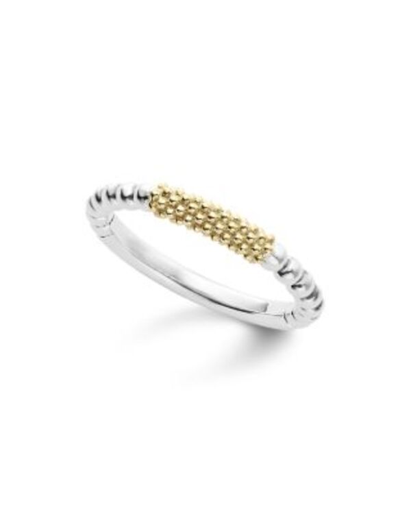 ラゴス レディース アクセサリー リング LAGOS Caviar Icon 18K Gold and Sterling Silver Bead Bar Stacking Ring Silver/Gold ゴールド