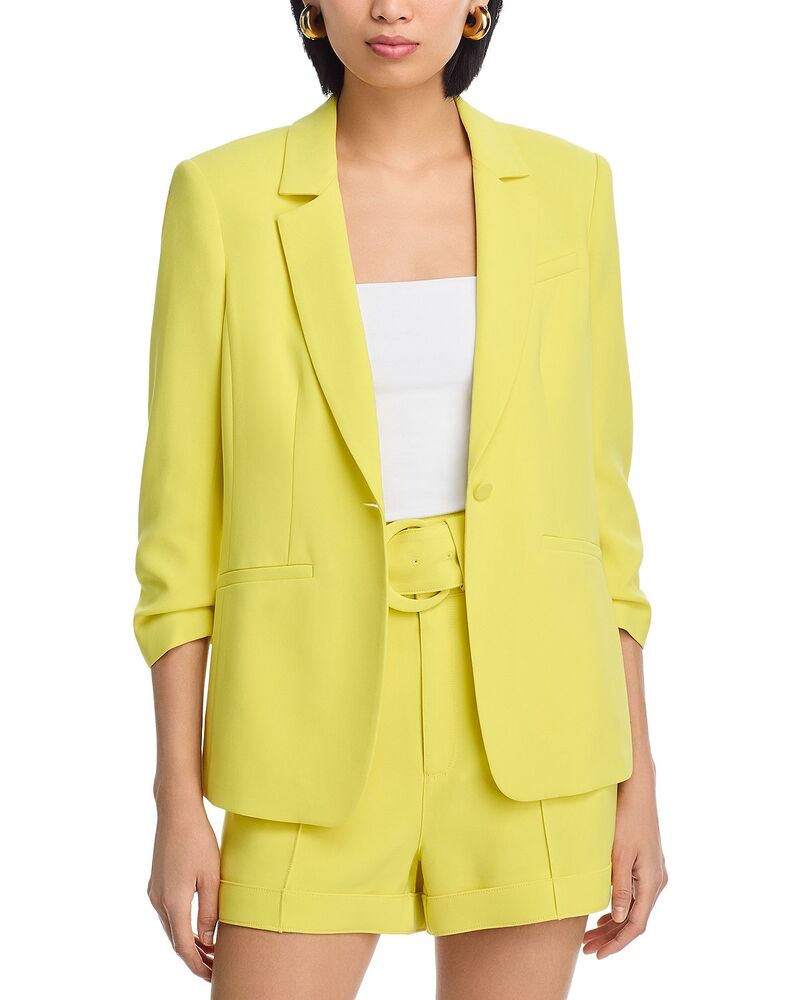 サンク ア セプト レディース アウター ジャケット・ブルゾン ギャザー ブレザー Cinq ? Sept Khloe Ruched-Cuff Blazer Starfruit