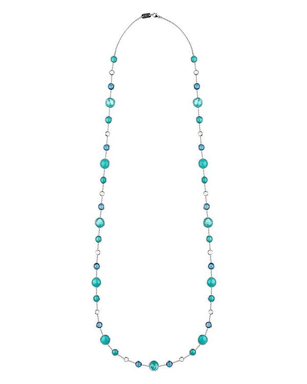 イッポリスタ レディース ネックレス・チョーカー アクセサリー Sterling Silver Lollipop Lollitini Blue Gemstone Long Necklace 36 Silver/Blue