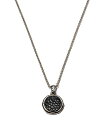 ジョン・ハーディー レディース ネックレス・チョーカー アクセサリー Bamboo Silver Small Round Pendant with Black Sapphire on Chain Necklace 18 Black/Silver