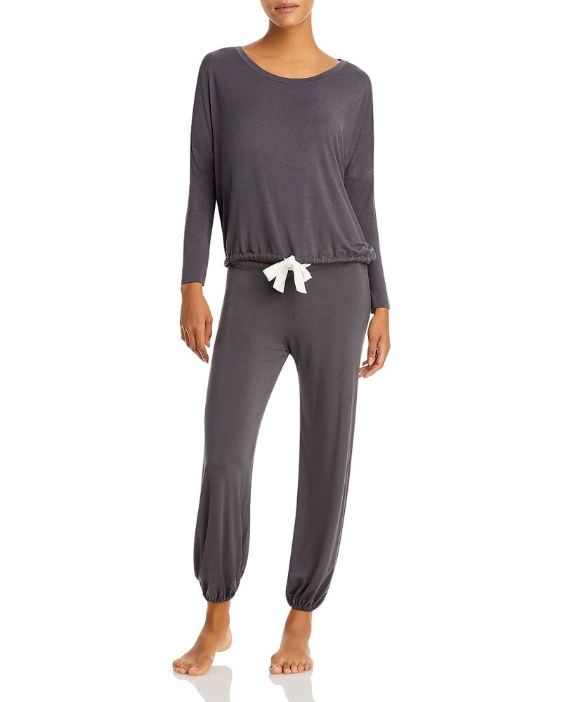 ���С������� ��ǥ����� ������������� �ʥ��ȥ����� Eberjey Gisele Slouchy Pajama Set Graphite/Ivory ������...