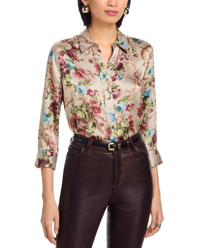 ラジャンス レディース トップス シャツ プリント シルク ブラウス L'AGENCE Dani Printed Silk Blouse Multi Floral Tapestry マルチカラー