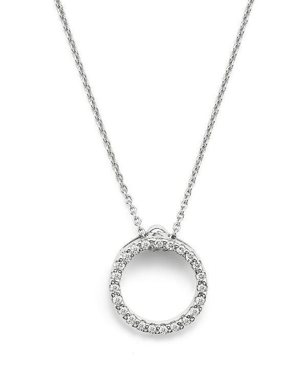 o[gRC fB[X lbNXE`[J[ ANZT[ 18K White Gold and Diamond Extra Small Circle Necklace 16 White