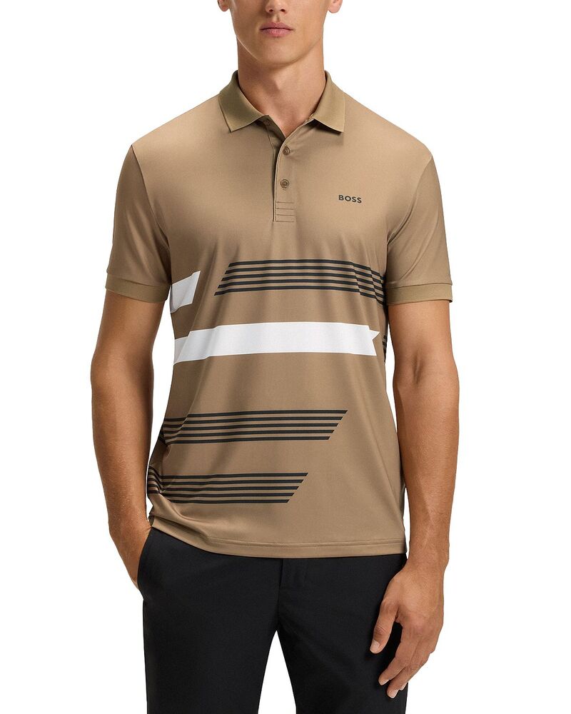 ボス メンズ トップス ポロシャツ プリント BOSS Paddy Tape Print Polo Medium Beige ベージュ