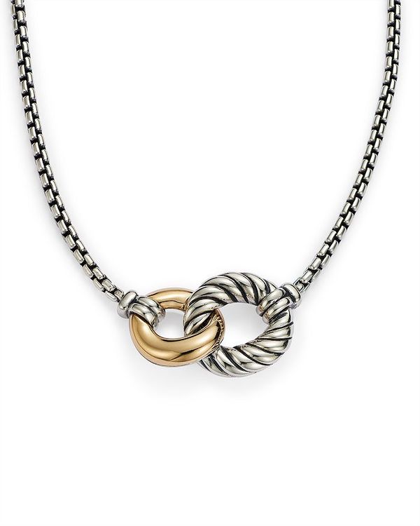 fCrbgE[} fB[X lbNXE`[J[ ANZT[ Belmont Double Curb Link Necklace with 18K Gold Silver/Gold