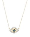 アディナ レイター レディース ネックレス チョーカー アクセサリー 14K Yellow Gold White Blue Diamond Tiny Evil Eye Pendant Necklace 16 Yellow Gold